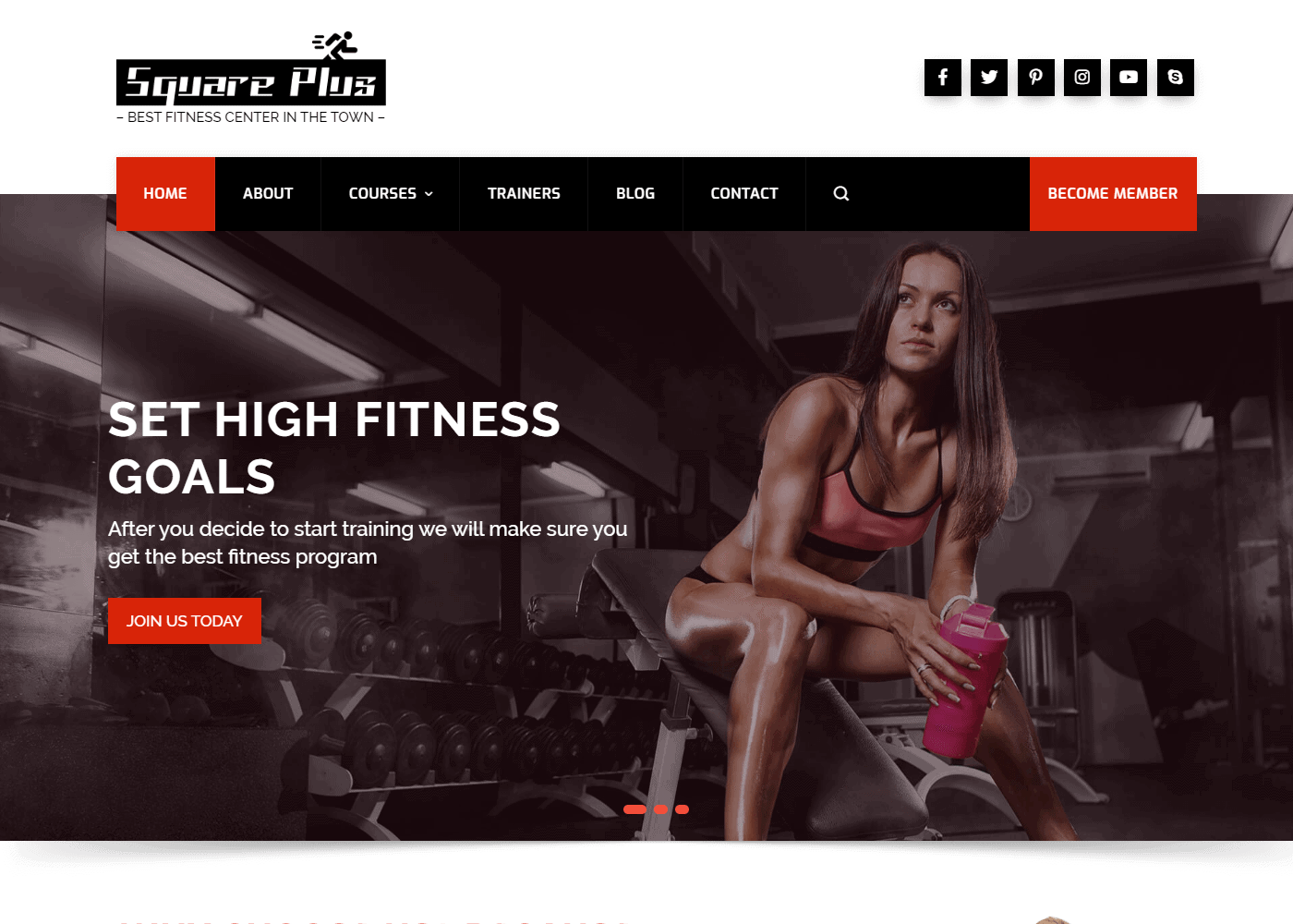 Square Plus: Best WordPress Themes for Gym and Fitness