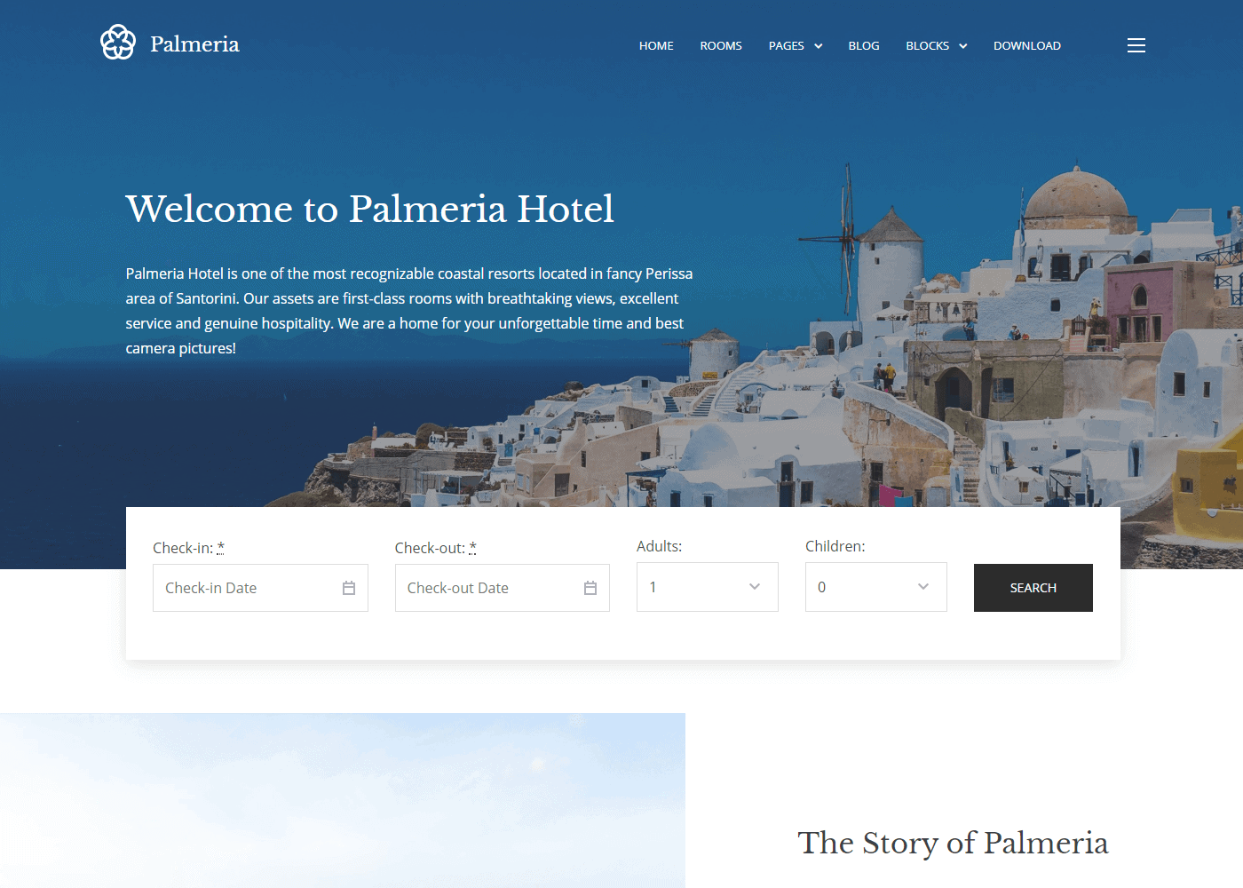 Palmaria: Best Free WordPress Themes for Hotel and Resort