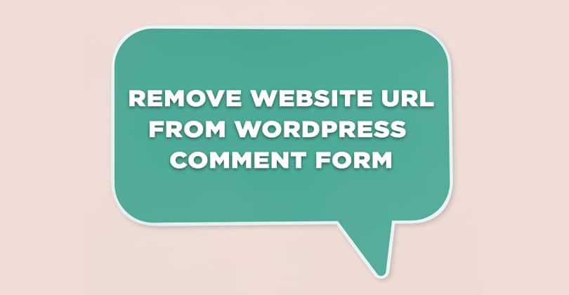 How to Remove Website URL from WordPress Comment Form?