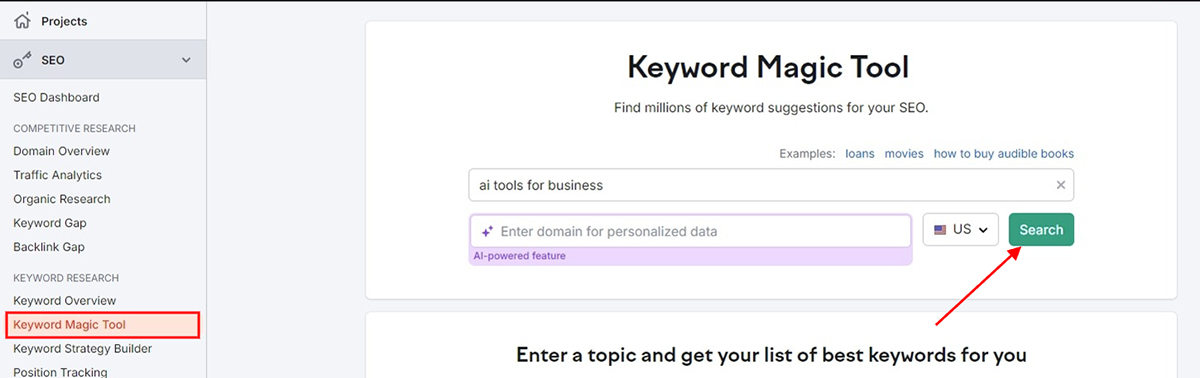 how to use ai for keyword research 
